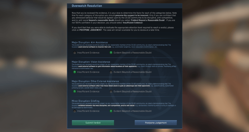 Trapaceiros já tentam manipular o novo sistema Overwatch no Counter-Strike 2